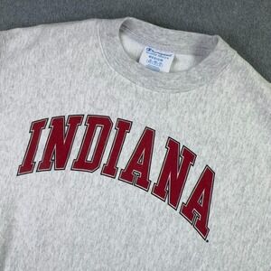 VTG Indiana University Champion Reverse Weave Sweatshirt Gray Size M Academia